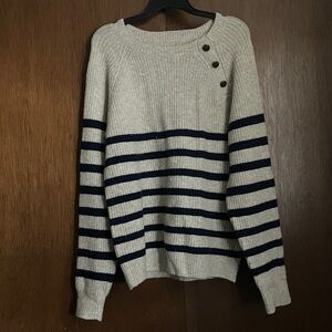 Knox Rose Cream and Navy Striped Sweater